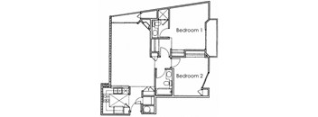 2BR 2BA - FLOOR PLAN B - 10930 ASHTON