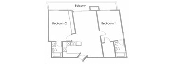 Two Bedroom Apartment Floor Plan