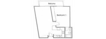 One Bedroom Apartment Floor Plan
