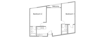 Two Bedroom Apartment Floor Plan