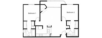 2BR 2BA - FLOOR PLAN B - 1441 MIDVALE
