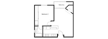 1BR 1BA - FLOOR PLAN B - 1441 MIDVALE