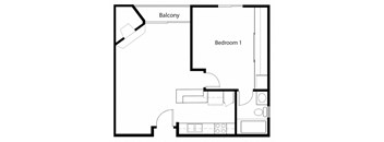 1BR 1BA - FLOOR PLAN C - 1441 MIDVALE