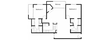 2BR 2BA - FLOOR PLAN C - 1441 MIDVALE