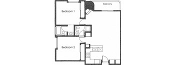 2BR 2BA - FLOOR PLAN C - 1400 MIDVALE
