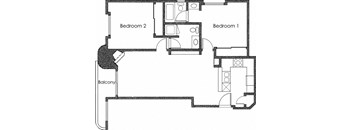 2BR 2BA - FLOOR PLAN D - 1400 MIDVALE
