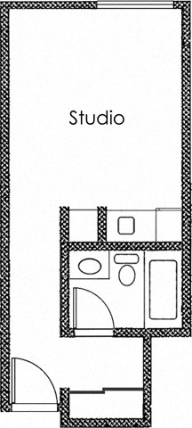 Studio 1 bath A at Midvale Court Apartments Westwood, Los Angeles, California