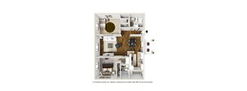 2 Bed 2 Bath C Floor Plan at Darlington Apartments, Los Angeles, CA, 90049
