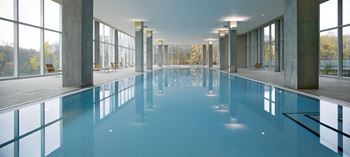 Large Indoor Pool at Optima Old Orchard Woods Apartments in Skokie, IL