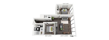 2 BEDROOM 1 BATH C1