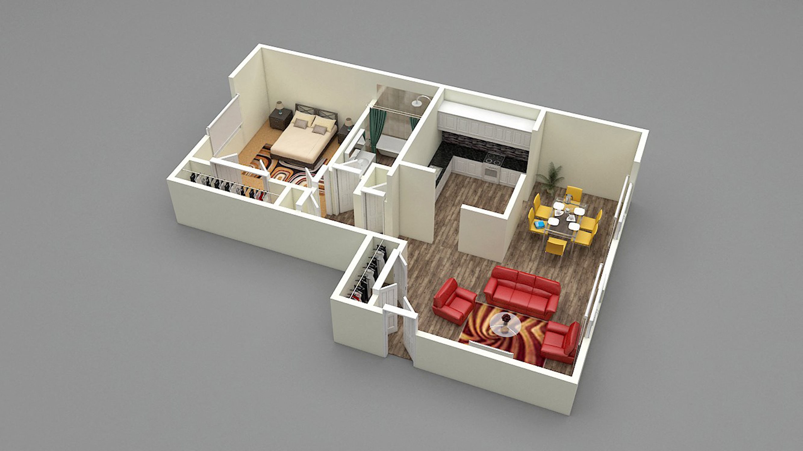 One Bed - One Bath - C2 Floor Plan 2 One Bed - One Bath - C2 Floor Plan 2