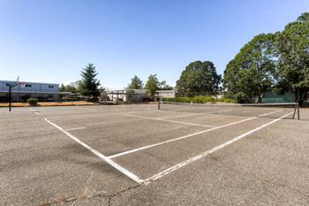 The Community Outdoor Basketball Court and Tennis Court at Morningtree Park Apartments