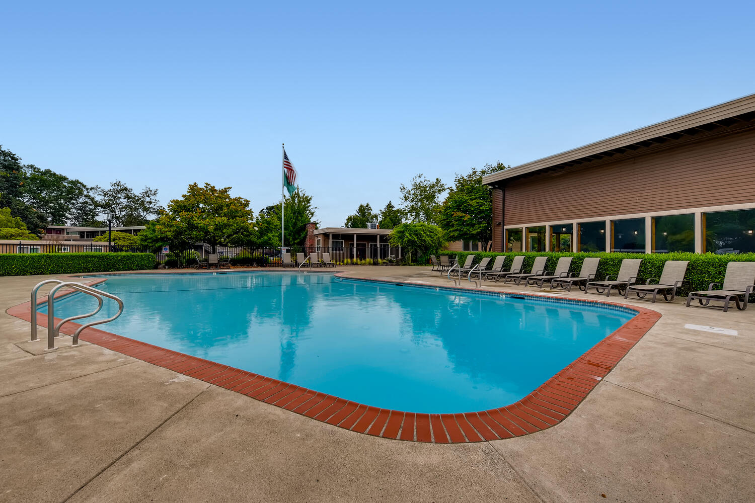 The Community Outdoor Swimming Pool at Morningtree Park Apartments