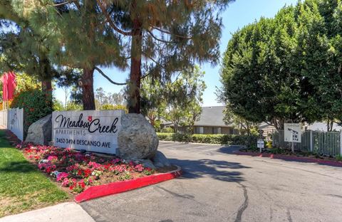 Meadow Creek Apartments Monument Sign and Entrance in San Marcos, California