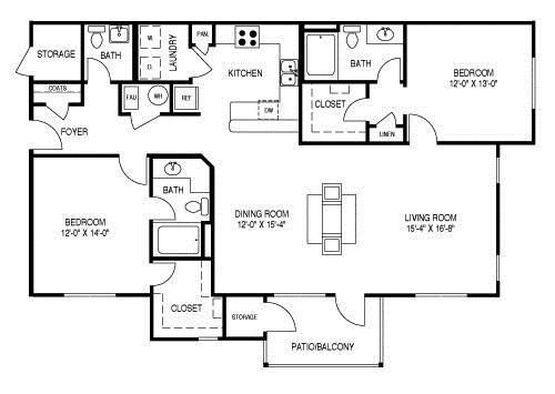 Renovated Floor Plan D (B2R) Floor Plan 4