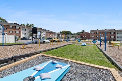 a playground is shown in an empty park