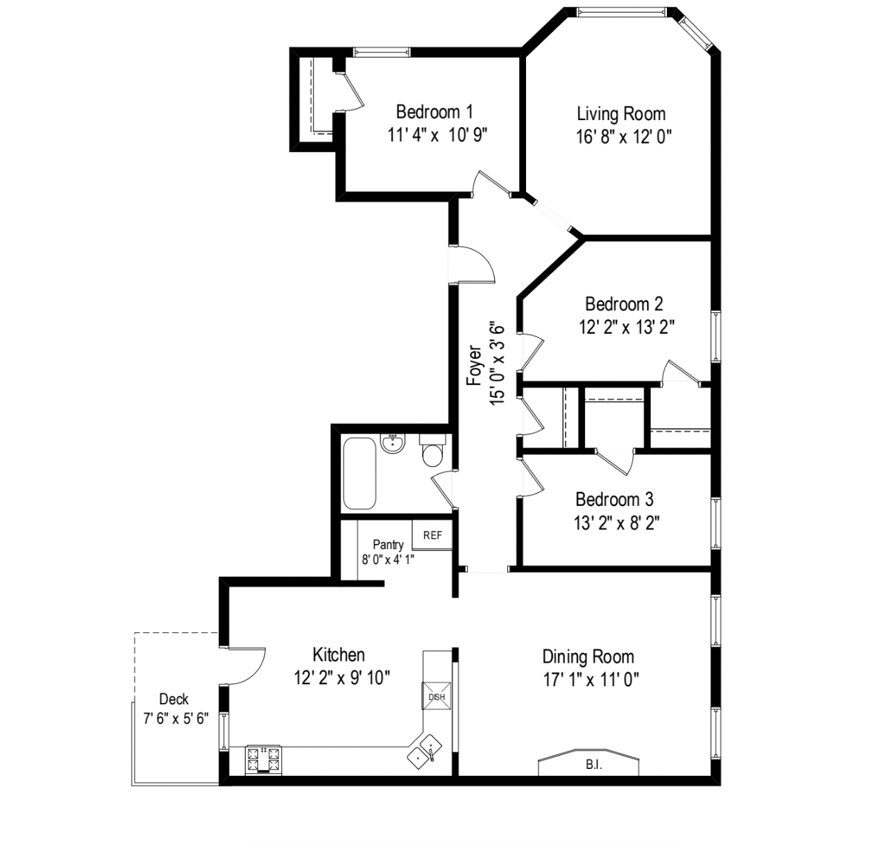 3 Bedroom - 1 Bathroom