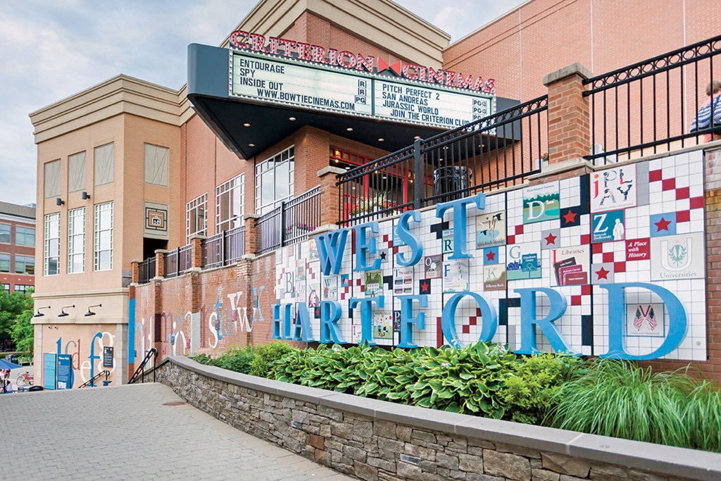 a building with a sign that says west harbor on it