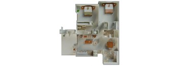 Belmont 2x2 1035 sqft floor plan