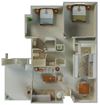 Derby 2x1 floor plan Derby 2x1 980 sqft floor plan