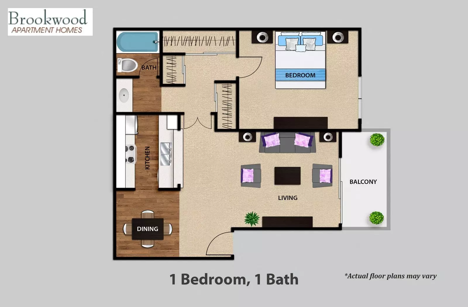 1 Bedroom Floor Plan 1