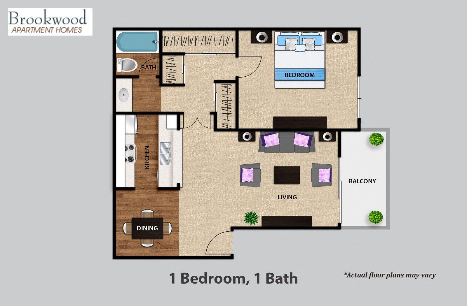 1 Bedroom Floor Plan 1
