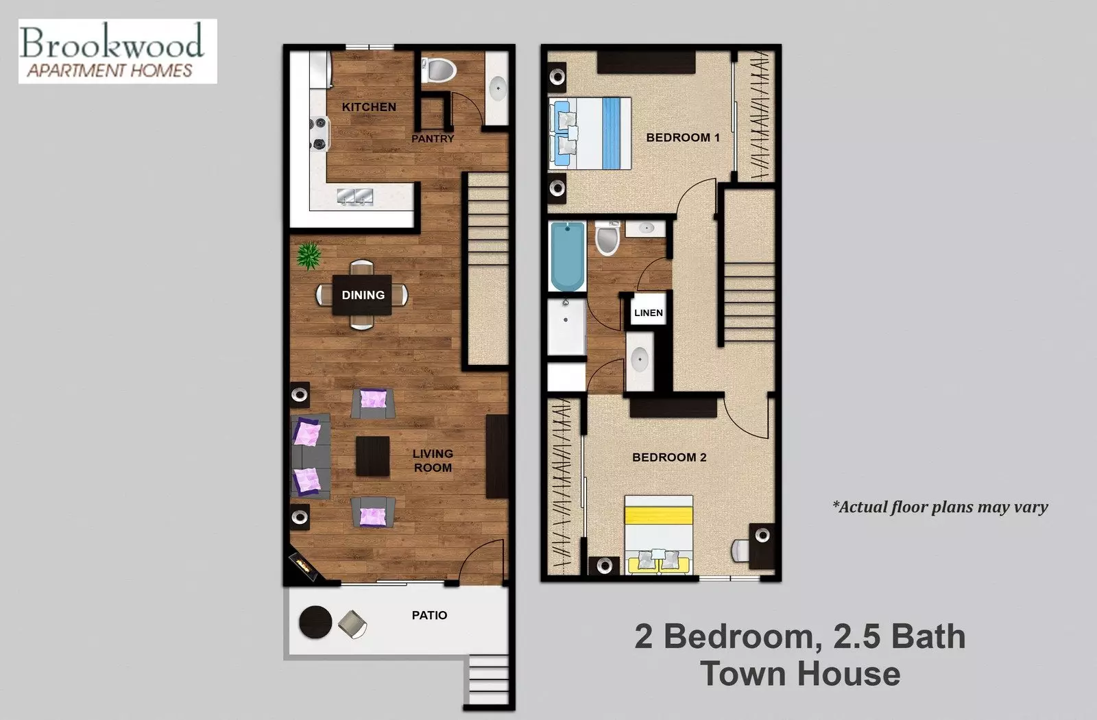2 Bedroom Townhouse Floor Plan 3