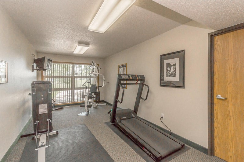 the gym at our apartments has a lot of exercise equipment