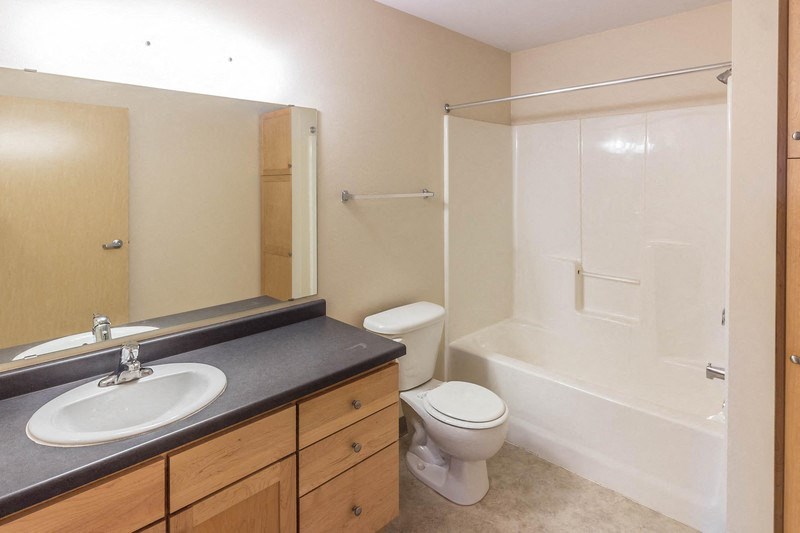 a bathroom with a sink toilet and a shower