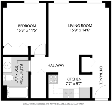 1 Bedroom Floor Plan