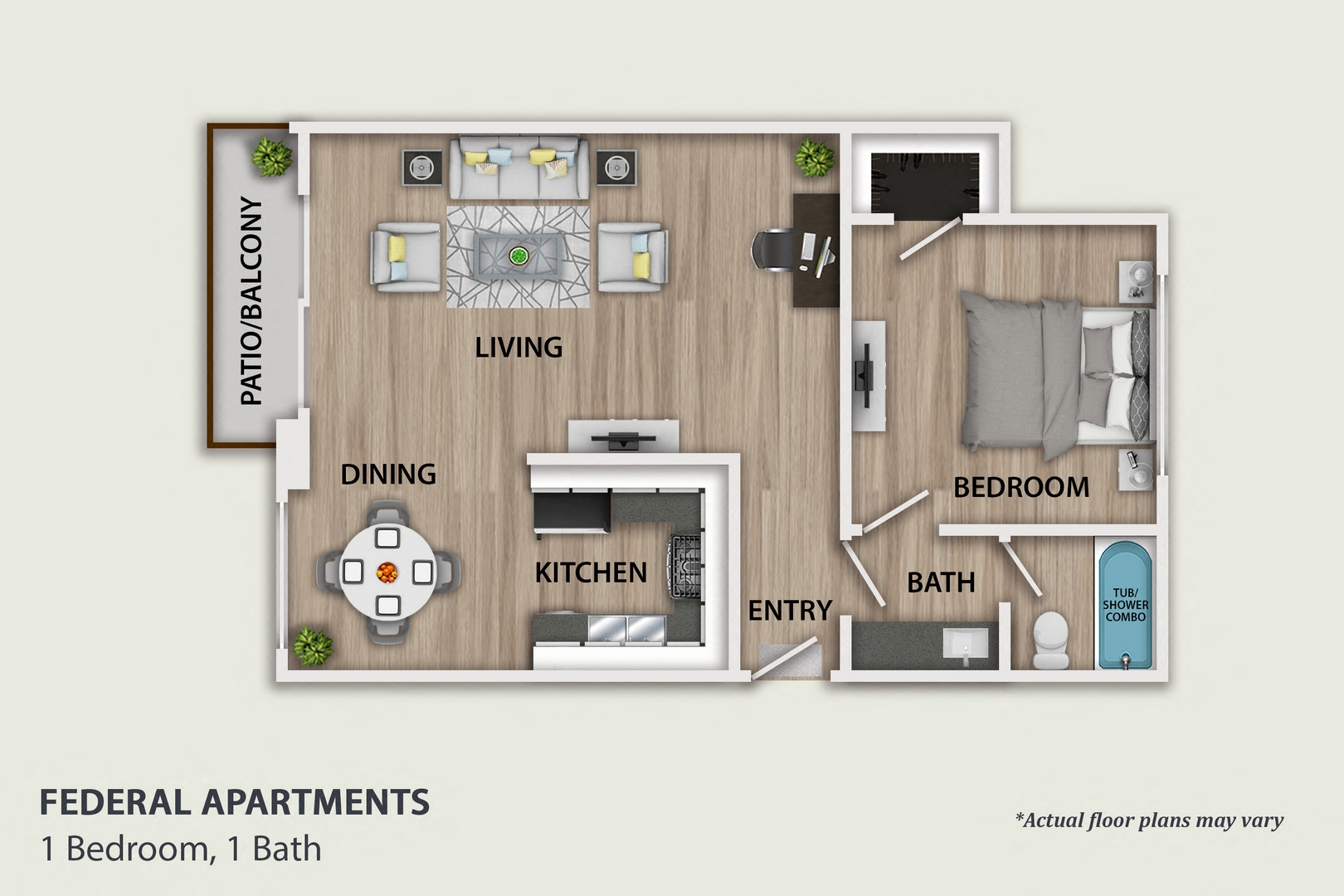 One Bedroom, One Bath
