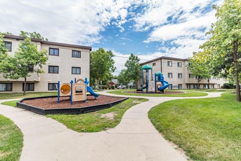 our apartments are located in the heart of the community with playgrounds and parks