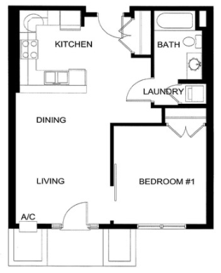 1 Bedroom Floor Plan