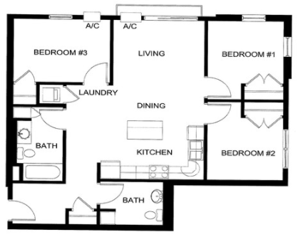 3 Bedroom Floor Plan
