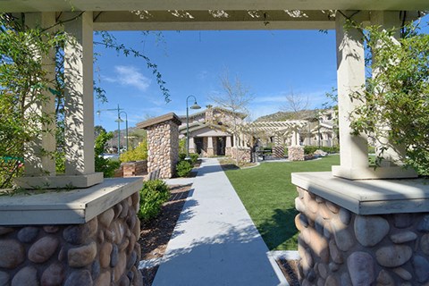 a view of the house from the front walkway