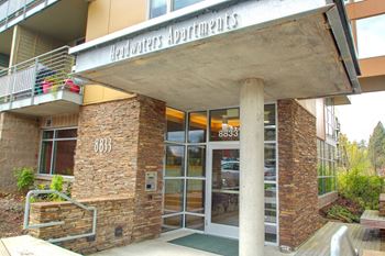 Outside entrance of building