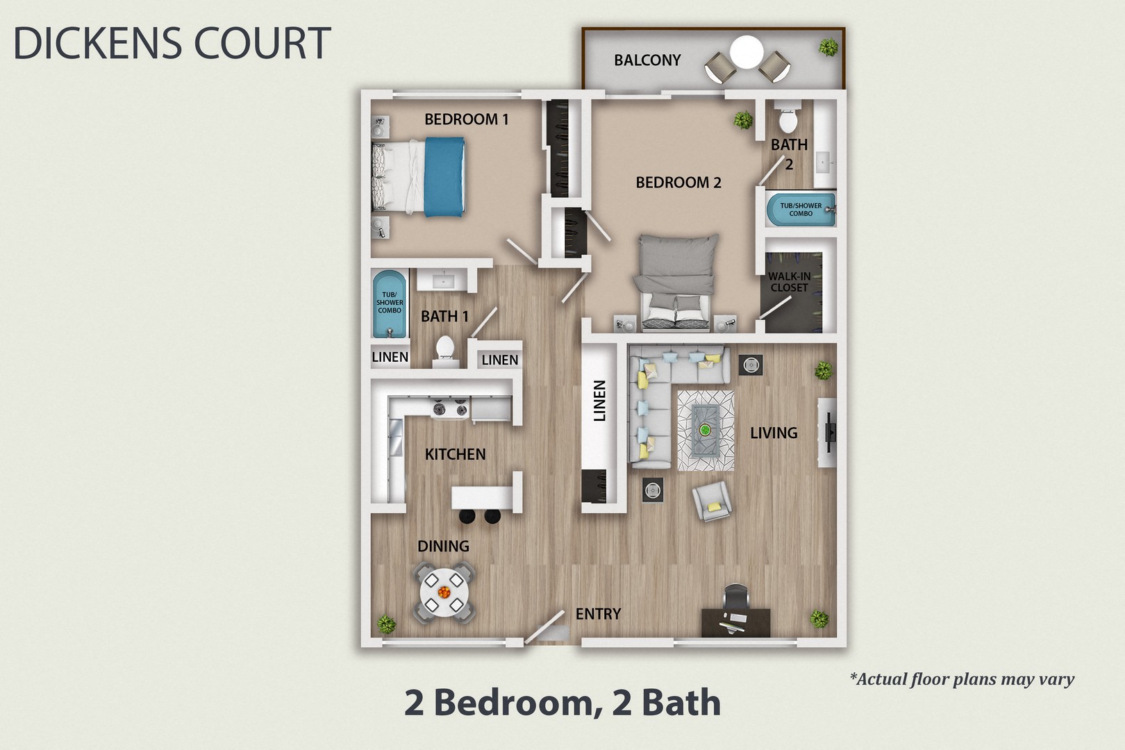 2 Bedroom, 2 Bath