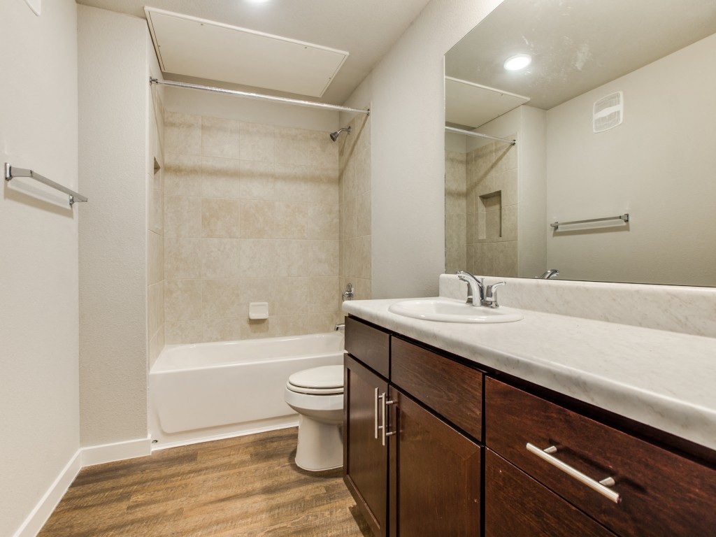 Bathroom with Vanity Lights at Aviator at Brooks, San Antonio, Texas