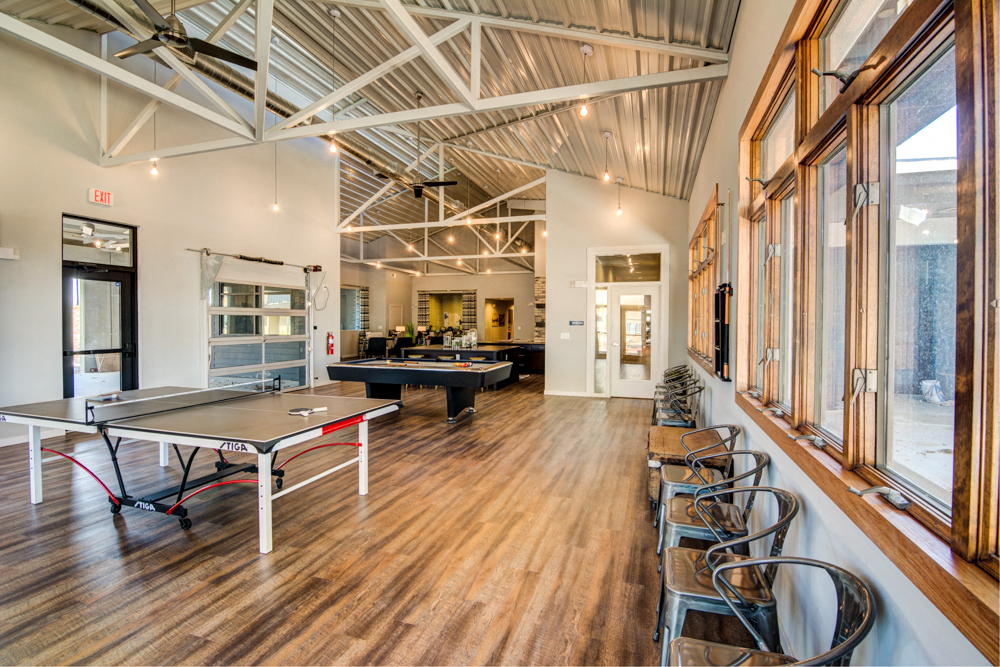 Game Room With Billiards at Aviator at Brooks Apartments, Clear Property Management, San Antonio, TX