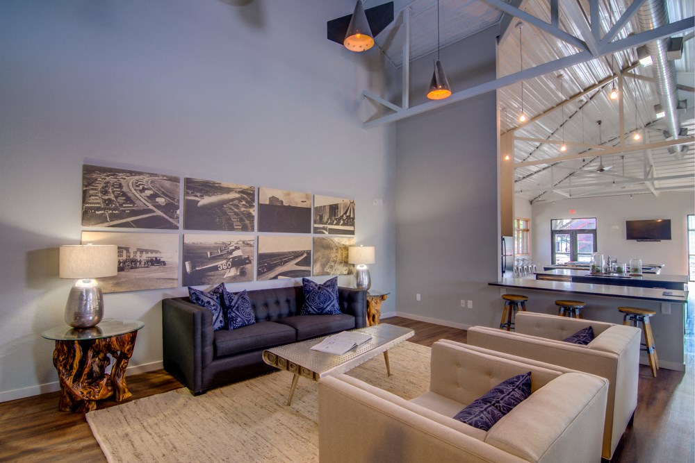 Clubhouse Kitchen Breakfast Bar with Stools at Aviator at Brooks,Texas