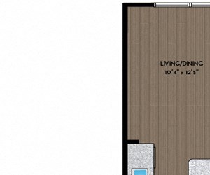 01S1 2700 Charlotte Apartments - Nashville TN - 01S1 Floor Plan