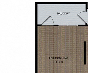 01S2 2700 Charlotte Apartments - Nashville TN - 01S2 Floor Plan
