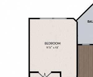 11F3 2700 Charlotte Apartments - Nashville TN - 11F3 Floor Plan