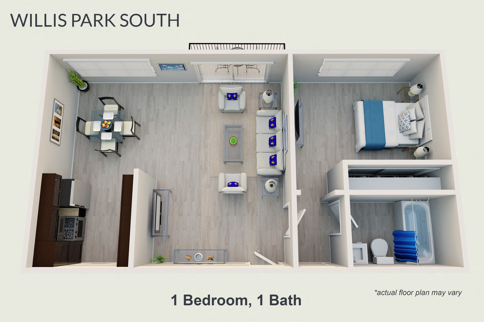 One Bedroom, One Bath
