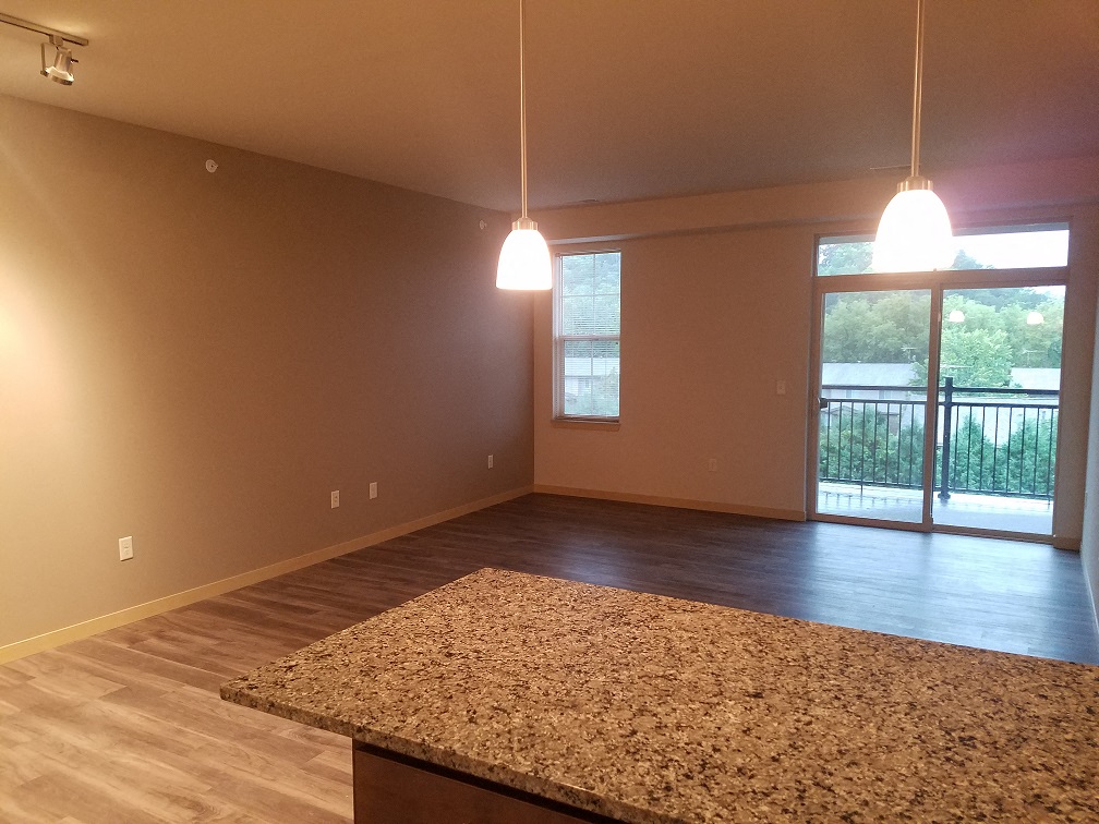 view of living room from kitchen