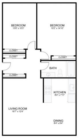 Floor plan and measurements of apartment