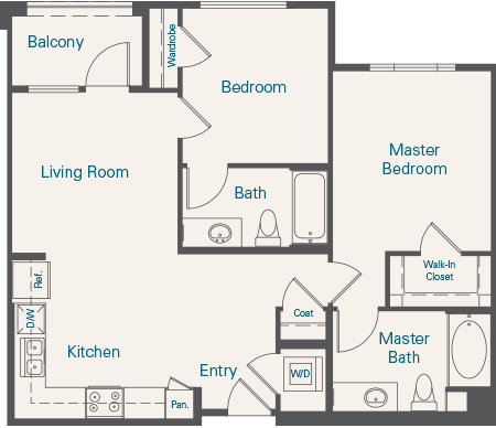 Tuscany Apartments Santa Clara CA B1 2 Bedroom Sq Ft 885