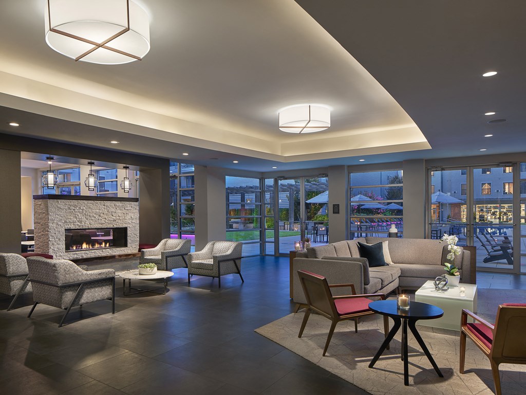 Entertaining lounge With Fireplace at AVE Union, Union, New Jersey