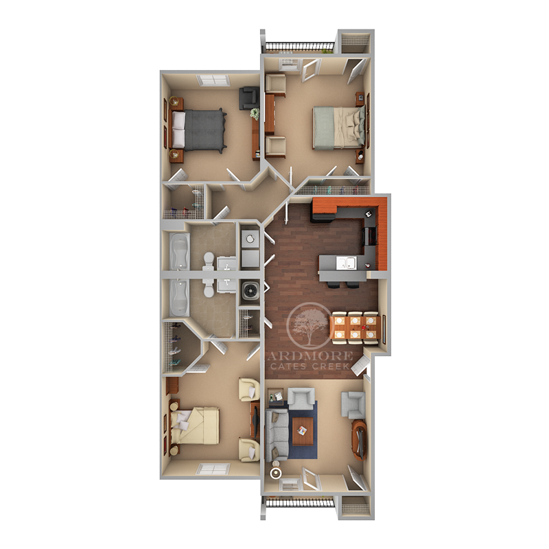 3 Bedroom Floor Plan 3