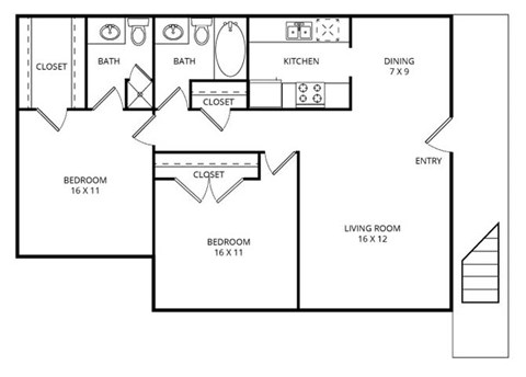 - The Bayberry - 2 Bed 1.5 Bath, Sq. Ft.: 897 at Forest Gardens, Dallas, TX, 75243